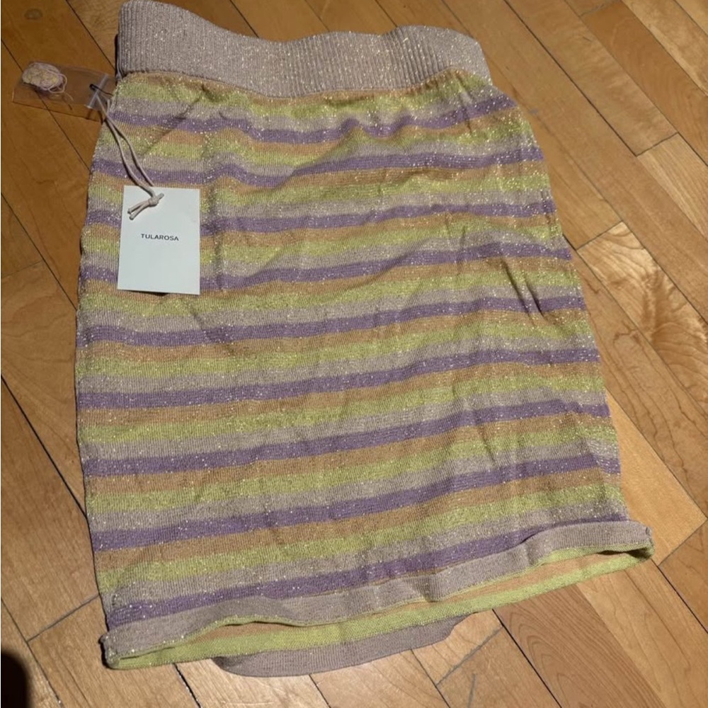 Tularosa Striped Pencil Skirt - Purple and Yellow